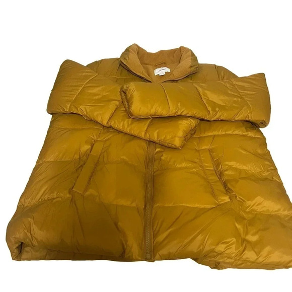 Old Navy Zip Front Puffer Jacket Golden Color Size XL - Picture 3 of 10